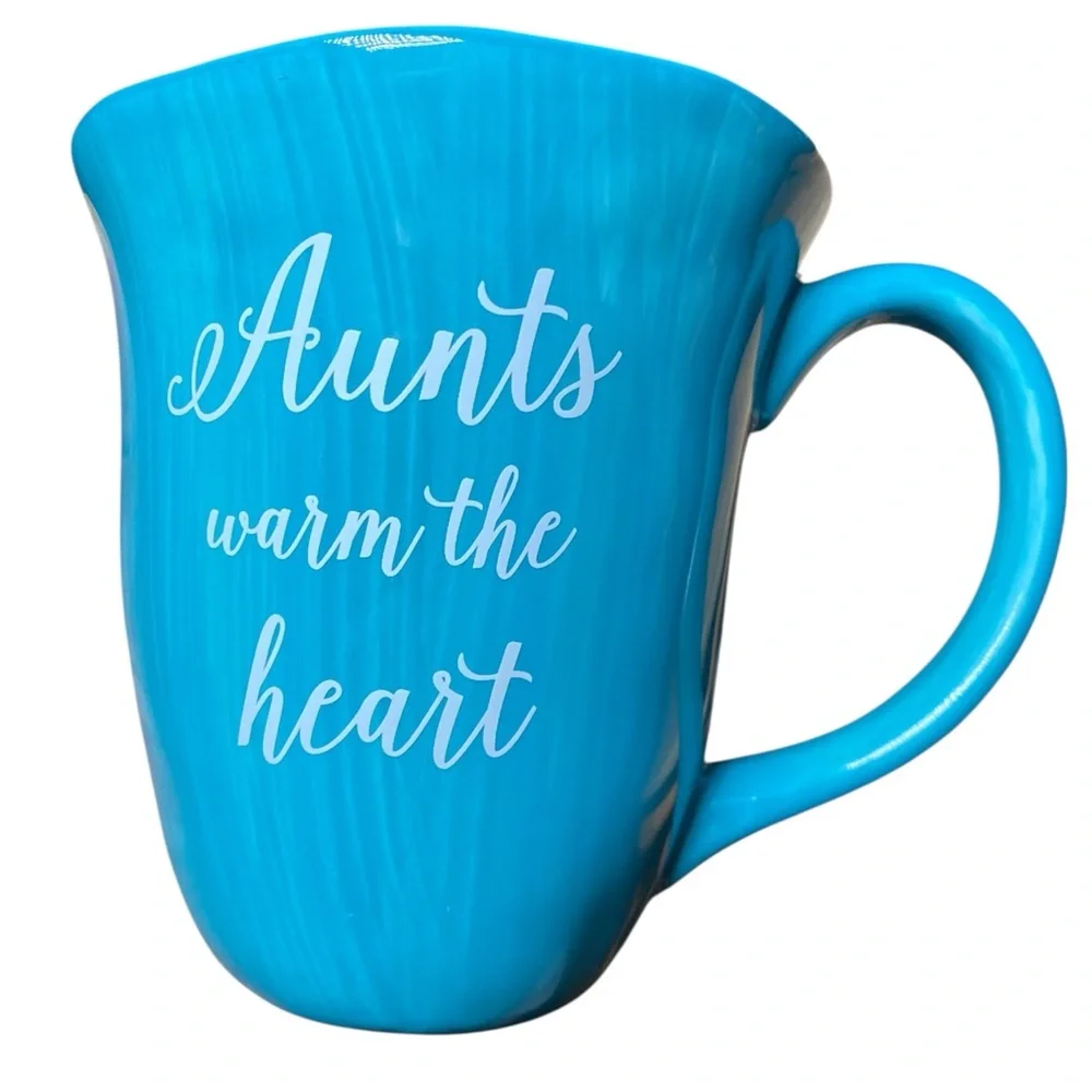 Emmaline by Pavilion Blue & White Aunts Warm The Heart Coffee Tea Mug Cup - Picture 7 of 9